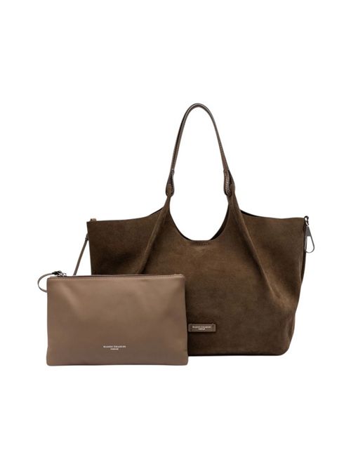 borsa donna dua grande in pelle scamosciata marrone Gianni Chiarini | BS9780CM-PLMOKA